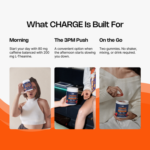 Charge Energy Gummies: 80mg Caffeine + L-Theanine | GR Fuel
