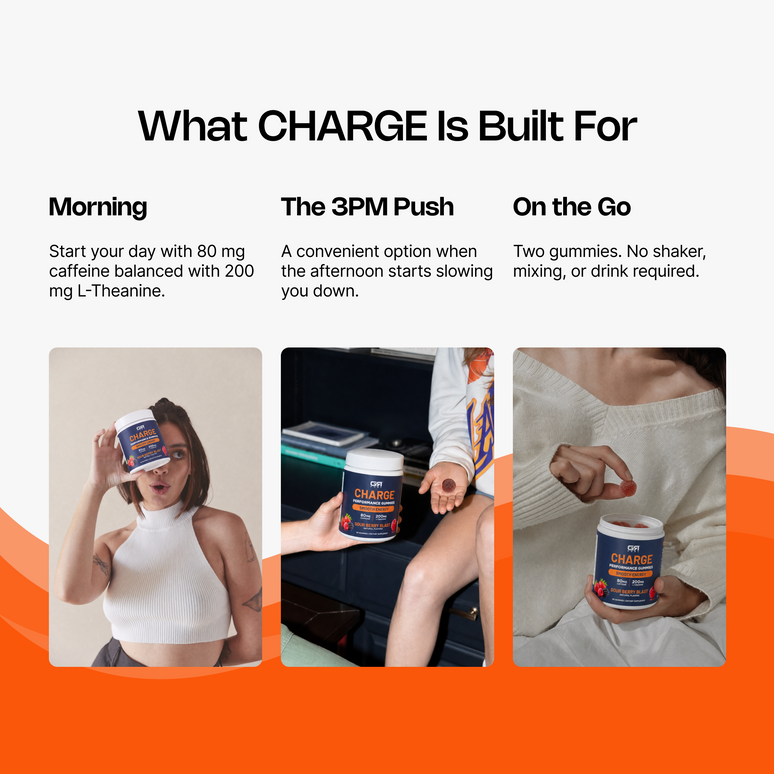 Charge Energy Gummies: 80mg Caffeine + L-Theanine | GR Fuel
