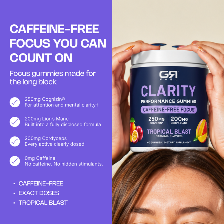 Clarity Caffeine-Free Focus Gummies with Cognizin® | GR Fuel